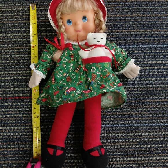 Red and Green Doll with Bear - Picture 5 of 6